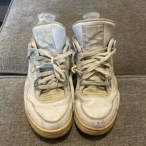 Size 11 - Nike Air Jordan 4 Retro Mid Pure Money Used White Silver No Box